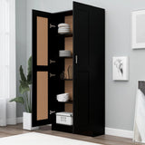 NNEVL Book Cabinet Black 82.5x30.5x185.5 cm Chipboard