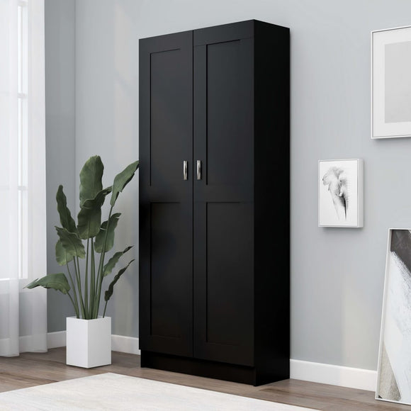NNEVL Book Cabinet Black 82.5x30.5x185.5 cm Chipboard