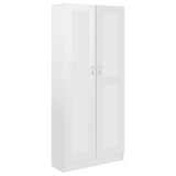 NNEVL Book Cabinet High Gloss White 82.5x30.5x185.5 cm Chipboard