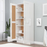 NNEVL Book Cabinet High Gloss White 82.5x30.5x185.5 cm Chipboard