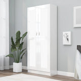 NNEVL Book Cabinet High Gloss White 82.5x30.5x185.5 cm Chipboard