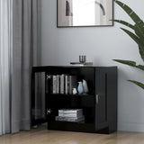 NNEVL Vitrine Cabinet Black 82.5x30.5x80 cm Chipboard