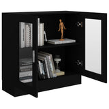 NNEVL Vitrine Cabinet Black 82.5x30.5x80 cm Chipboard