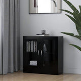 NNEVL Vitrine Cabinet Black 82.5x30.5x80 cm Chipboard