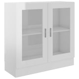 NNEVL Vitrine Cabinet High Gloss White 82.5x30.5x80 cm Chipboard