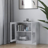 NNEVL Vitrine Cabinet High Gloss White 82.5x30.5x80 cm Chipboard