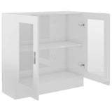 NNEVL Vitrine Cabinet High Gloss White 82.5x30.5x80 cm Chipboard