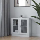 NNEVL Vitrine Cabinet High Gloss White 82.5x30.5x80 cm Chipboard