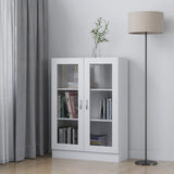 NNEVL Vitrine Cabinet White 82.5x30.5x115 cm Chipboard