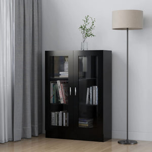NNEVL Vitrine Cabinet Black 82.5x30.5x115 cm Chipboard