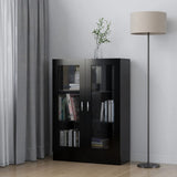 NNEVL Vitrine Cabinet Black 82.5x30.5x115 cm Chipboard