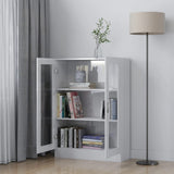 NNEVL Vitrine Cabinet High Gloss White 82.5x30.5x115 cm Chipboard