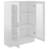 NNEVL Vitrine Cabinet High Gloss White 82.5x30.5x115 cm Chipboard