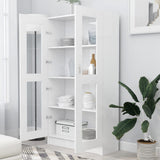 NNEVL Vitrine Cabinet White 82.5x30.5x150 cm Chipboard