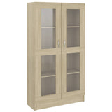 NNEVL Vitrine Cabinet Sonoma Oak 82.5x30.5x150 cm Chipboard