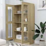 NNEVL Vitrine Cabinet Sonoma Oak 82.5x30.5x150 cm Chipboard