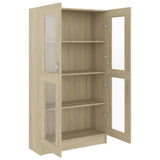 NNEVL Vitrine Cabinet Sonoma Oak 82.5x30.5x150 cm Chipboard