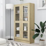 NNEVL Vitrine Cabinet Sonoma Oak 82.5x30.5x150 cm Chipboard