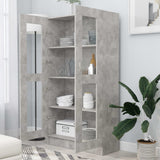 NNEVL Vitrine Cabinet Concrete Grey 82.5x30.5x150 cm Chipboard
