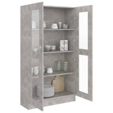 NNEVL Vitrine Cabinet Concrete Grey 82.5x30.5x150 cm Chipboard
