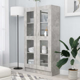 NNEVL Vitrine Cabinet Concrete Grey 82.5x30.5x150 cm Chipboard