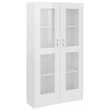 NNEVL Vitrine Cabinet High Gloss White 82.5x30.5x150 cm Chipboard