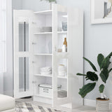 NNEVL Vitrine Cabinet High Gloss White 82.5x30.5x150 cm Chipboard