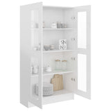 NNEVL Vitrine Cabinet High Gloss White 82.5x30.5x150 cm Chipboard