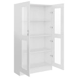 NNEVL Vitrine Cabinet High Gloss White 82.5x30.5x150 cm Chipboard