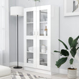NNEVL Vitrine Cabinet High Gloss White 82.5x30.5x150 cm Chipboard