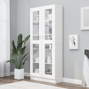 NNEVL Vitrine Cabinet White 82.5x30.5x185.5 cm Chipboard
