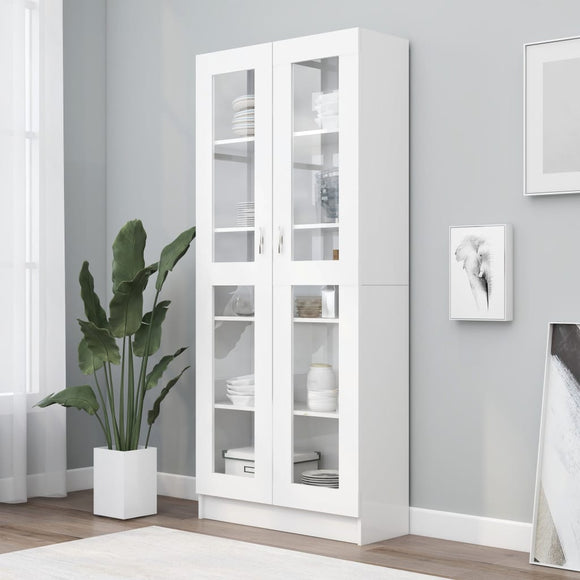NNEVL Vitrine Cabinet White 82.5x30.5x185.5 cm Chipboard