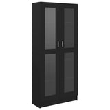 NNEVL Vitrine Cabinet Black 82.5x30.5x185.5 cm Chipboard