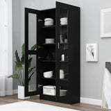 NNEVL Vitrine Cabinet Black 82.5x30.5x185.5 cm Chipboard