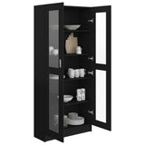 NNEVL Vitrine Cabinet Black 82.5x30.5x185.5 cm Chipboard