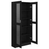 NNEVL Vitrine Cabinet Black 82.5x30.5x185.5 cm Chipboard