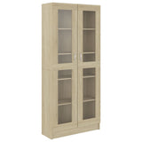 NNEVL Vitrine Cabinet Sonoma Oak 82.5x30.5x185.5 cm Chipboard