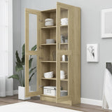 NNEVL Vitrine Cabinet Sonoma Oak 82.5x30.5x185.5 cm Chipboard
