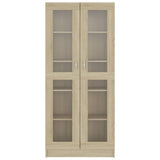 NNEVL Vitrine Cabinet Sonoma Oak 82.5x30.5x185.5 cm Chipboard