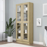 NNEVL Vitrine Cabinet Sonoma Oak 82.5x30.5x185.5 cm Chipboard