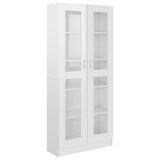 NNEVL Vitrine Cabinet High Gloss White 82.5x30.5x185.5 cm Chipboard