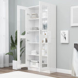 NNEVL Vitrine Cabinet High Gloss White 82.5x30.5x185.5 cm Chipboard