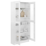 NNEVL Vitrine Cabinet High Gloss White 82.5x30.5x185.5 cm Chipboard