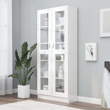 NNEVL Vitrine Cabinet High Gloss White 82.5x30.5x185.5 cm Chipboard