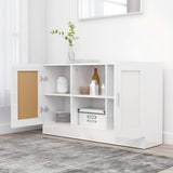 NNEVL Sideboard High Gloss White 120x30.5x70 cm Chipboard