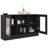 NNEVL Vitrine Cabinet Black 120x30.5x70 cm Chipboard