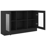 NNEVL Vitrine Cabinet Black 120x30.5x70 cm Chipboard