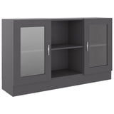 NNEVL Vitrine Cabinet Grey 120x30.5x70 cm Chipboard