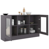 NNEVL Vitrine Cabinet Grey 120x30.5x70 cm Chipboard