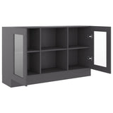 NNEVL Vitrine Cabinet Grey 120x30.5x70 cm Chipboard